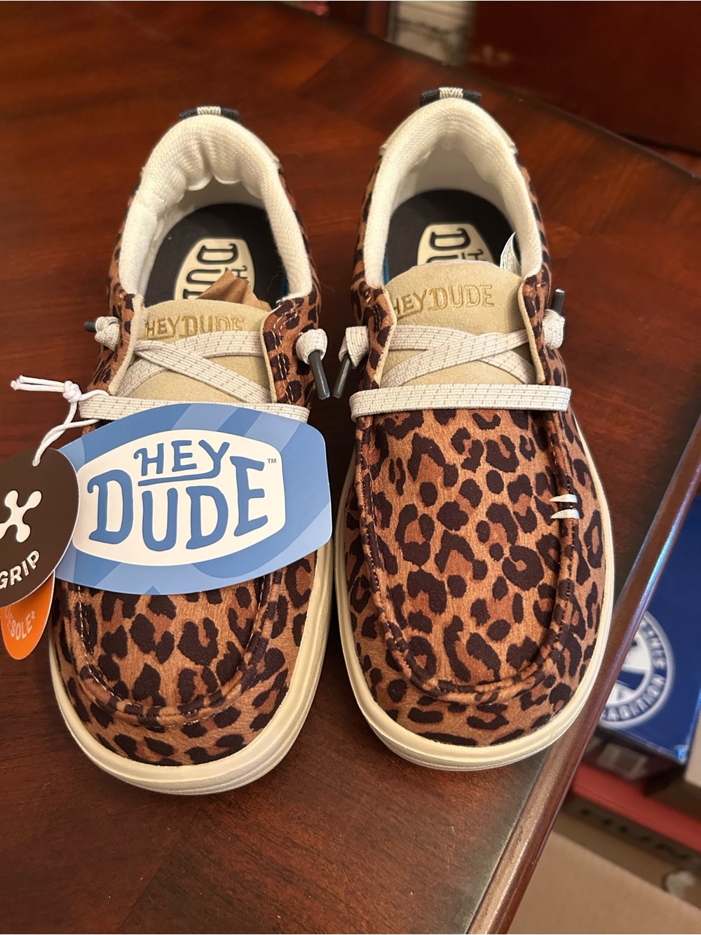 Hey Dude Women's Leopard Print Slip-Ons - Tan & Brown